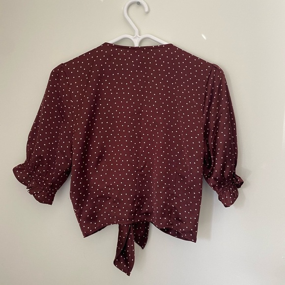 Abercrombie & Fitch Polka Dot Tie-Front Top - Picture 5 of 5